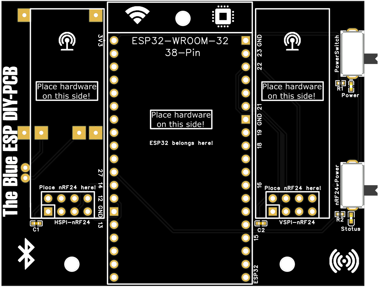Blue ESP DIY PCB *BACK-ORDER*